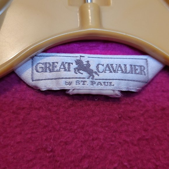 Vintage Fuchsia Pink Pullover Sweatshirt Collared Pockets Quarter Button Adult L - Picture 5 of 9